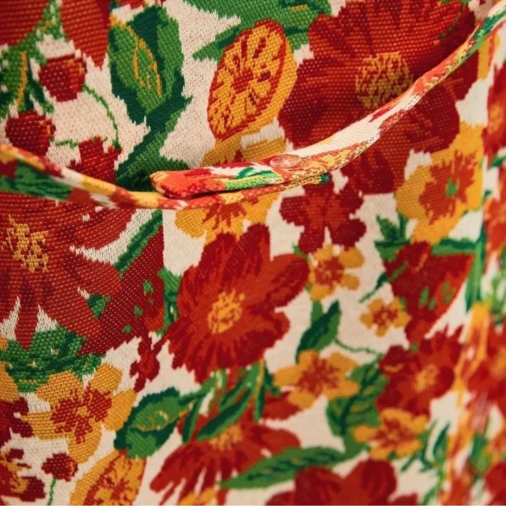 ZARA WOMAN JACQUARD DRESS ORANGE SIZE L - Picture 4 of 4